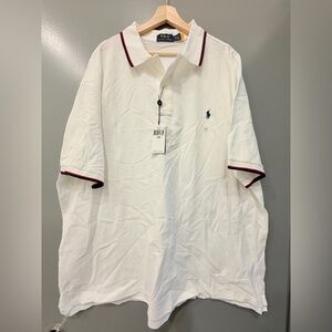 Polo by Ralph Lauren White Polo with Navy and Red Trim